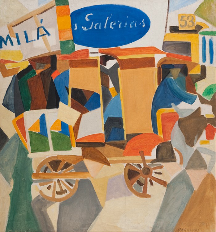La Catalana (tren de caballos), 1918, Colección MNAV. - Rafael Barradas - Hombre flecha - Museo Nacional de Artes Visuales