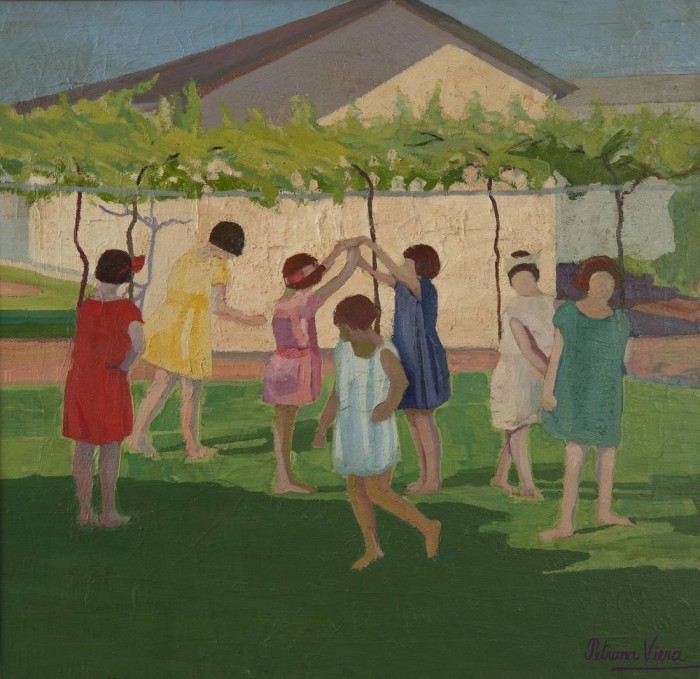 Recreo, c.1924<br>Petrona Viera (1895-1960)<br>Óleo - Tela<br>86 x 90 cm<br><br><a href='http://acervo.mnav.gub.uy/obras.php?q=lugar:1&g=1&m=100' target='_blank'>Ver las obras expuestas en Sala 1</a><br><a href='http://acervo.mnav.gub.uy/obras.php?q=lugar:2&g=1&m=100' target='_blank'>Ver las obras expuestas en Sala 2</a><br><a href='http://acervo.mnav.gub.uy/obras.php?q=lugar:3&g=1&m=100' target='_blank'>Ver las obras expuestas en Sala 3</a><br><a href='http://acervo.mnav.gub.uy/obras.php?q=lugar:4&g=1&m=100' target='_blank'>Ver las obras expuestas en Sala 4</a><br><a href='http://acervo.mnav.gub.uy/obras.php?q=lugar:5&g=1&m=100' target='_blank'>Ver las obras expuestas en Sala 5</a> - Colección MNAV - Museo Nacional de Artes Visuales