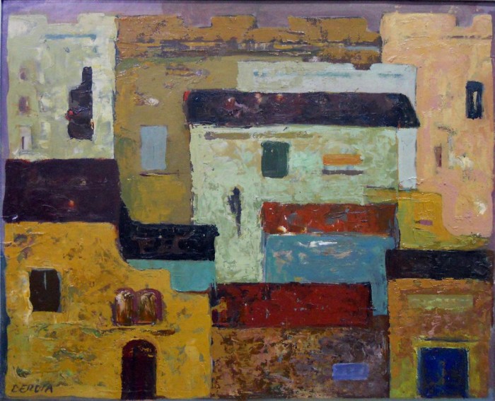 Muros medievales. Norberto Berdía (1899-1983). Óleo sobre cartón. 46 x 55 x cm. Nº inv. 4913. - Nuevos Ingresos 2010-2011 - Museo Nacional de Artes Visuales