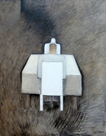 La presencia 1, 1994. Linda Kohen (1924-2026). Óleo sobre tela. 150 x 120 cm. Nº inv. 4853. - Linda Kohen - Museo Nacional de Artes Visuales