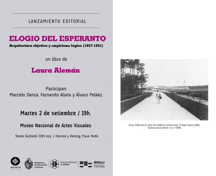  - Presentación del libro "Elogio del esperanto - Arquitectura objetiva y empirismo lógico (1927-1931)" de Laura Alemán  - Museo Nacional de Artes Visuales