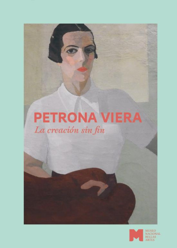 Portada del librillo realizado para la exposición, basada en el autorretrato. - Exposición itinerante: Petrona Viera. La creación sin fin. - Museo Nacional de Artes Visuales