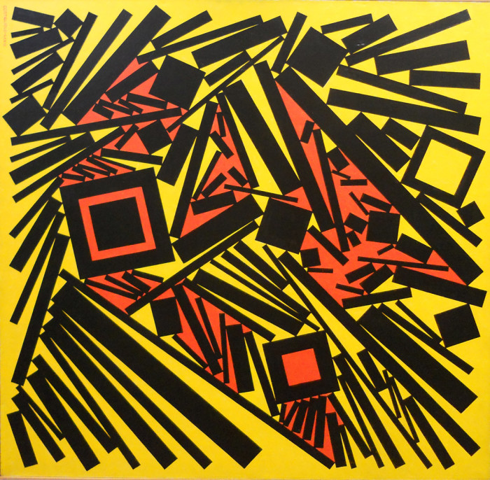 Rectángulos y cuadrados MMDLXIX (1979)<br>José Pedro Costigliolo (1902-1985)<br>Acrílico sobre tela<br>Medidas: 100 x 100 cm<br>Nº de Inventario: 3951 - Taller: "El arte abstracto" - Museo Nacional de Artes Visuales