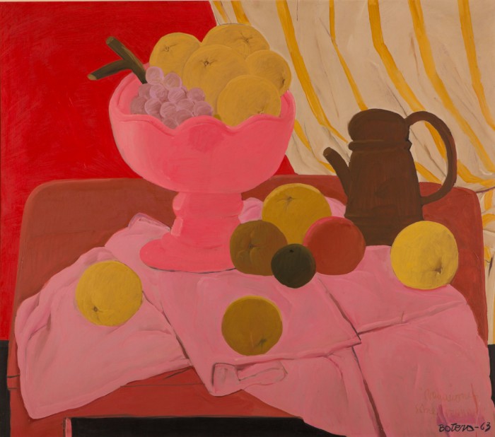 Fernando Botero<br>Variaciones sobre Cézanne, 1963<br>Óleo sobre tela<br>131 × 150 cm - Trilogía: Colombia, México, Uruguay - Colección SURA y MNAV - Museo Nacional de Artes Visuales