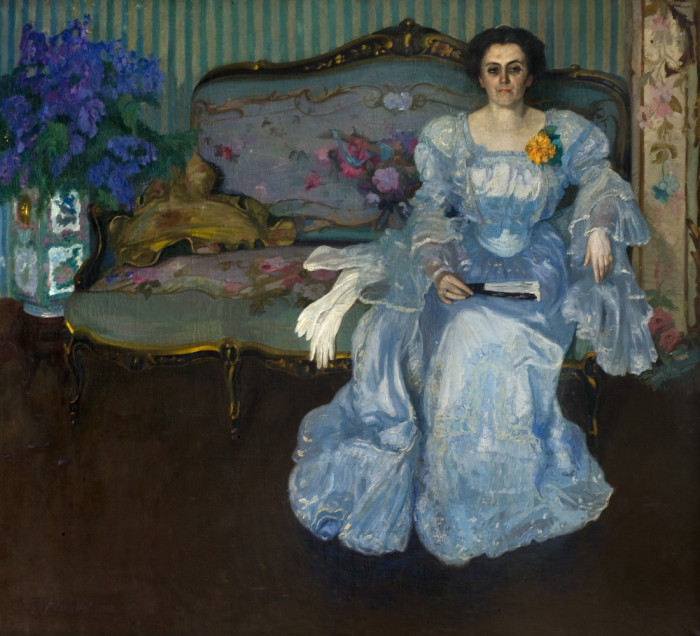 Retrato (Sra. María Castro de Figari) <br>1907<br>Pedro Blanes Viale (1878-1926)<br>Óleo sobre tela<br>170 × 187 cm<br>N.º de Inventario: 1014 - Visita guiada - "Detrás de los retratos" - Museo Nacional de Artes Visuales