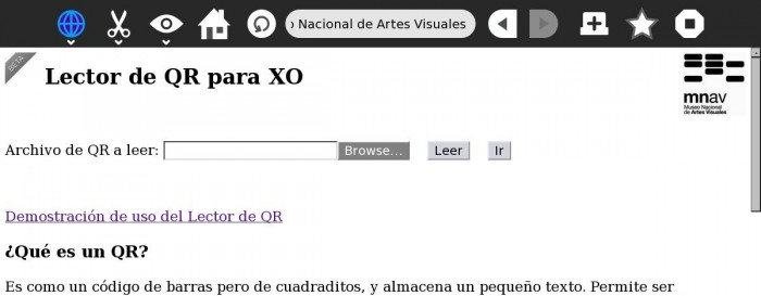 - Demostración de uso del Lector  de QR - Museo Nacional de Artes Visuales