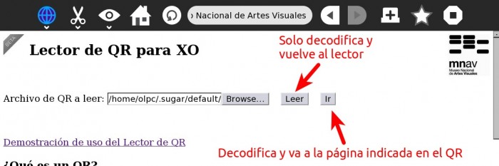  - Demostración de uso del Lector  de QR - Museo Nacional de Artes Visuales
