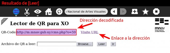  - Demostración de uso del Lector  de QR - Museo Nacional de Artes Visuales