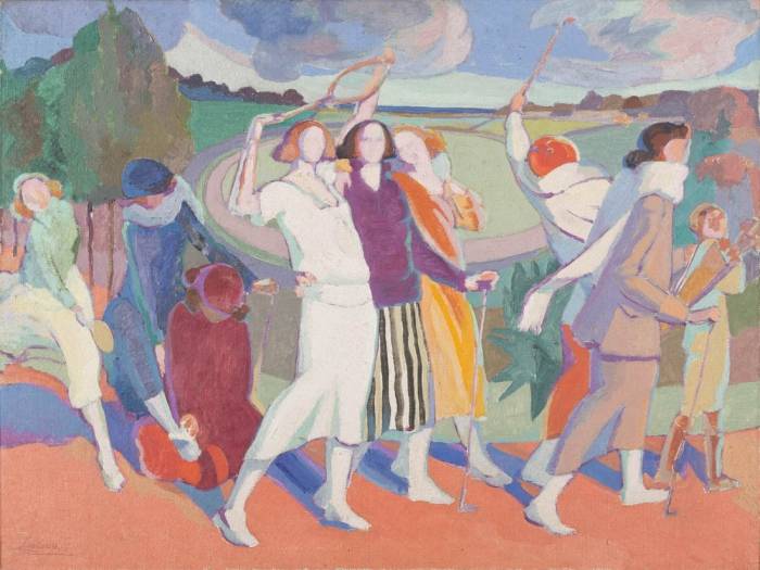 Guillermo Laborde (1887-1977)<br>Deporte - c.1935<br>Oleo sobre tela<br>74 x 99 cm - Planismo - Museo Nacional de Artes Visuales