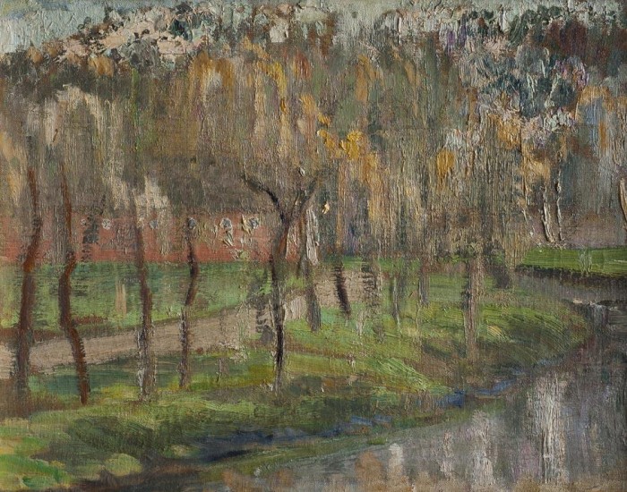 Paisaje. Milo Beretta (1870-1935). Óleo sobre tela. 26 x 34 x cm. Nº inv. 4914. - Nuevos Ingresos 2010-2011 - Museo Nacional de Artes Visuales