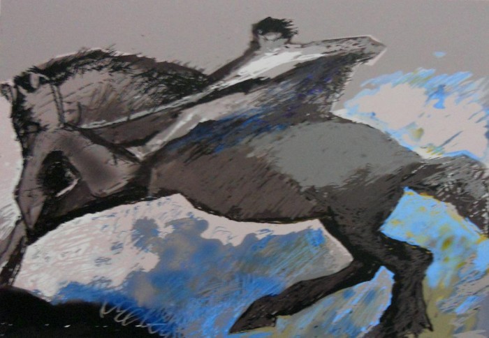 Yegua con rejucilo (serie Los Caudillos), 2010. Anhelo Hernández (1922-2010). Imagen digital sobre papel. 29,7 x 44 cm. Nº inv. 5105. - Nuevos Ingresos 2010-2011 - Museo Nacional de Artes Visuales